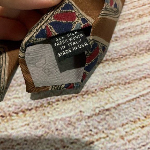 Vintage Dior Brown Pattern Silk Tie - Picture 5 of 5